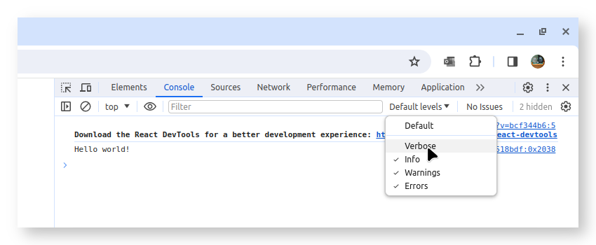 Chrome dev console