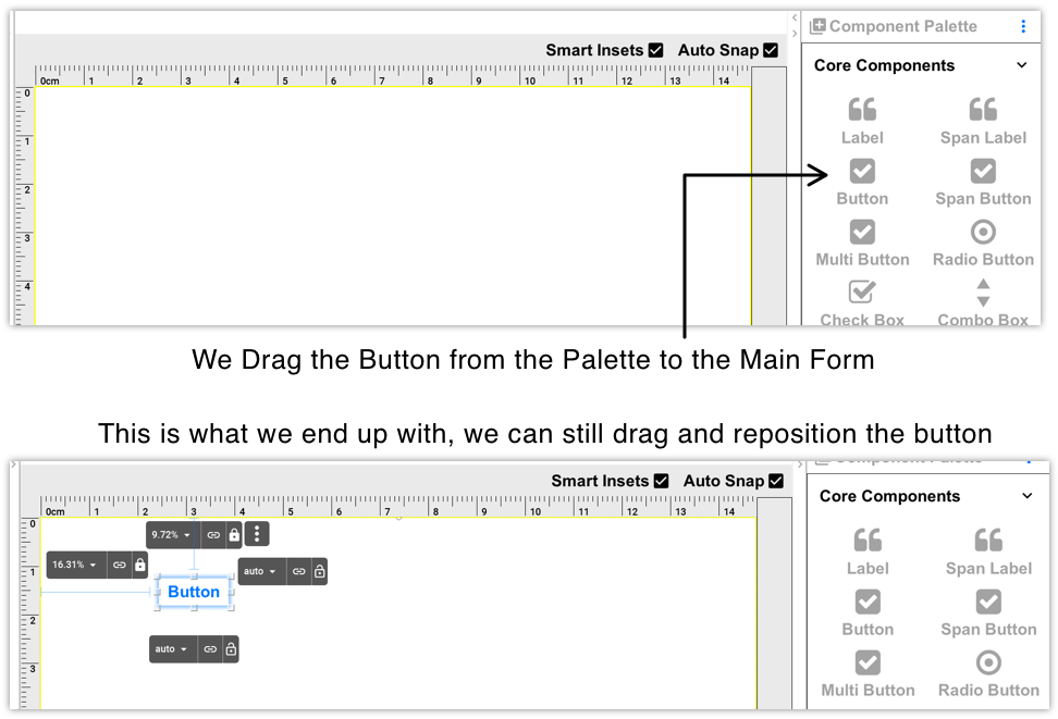 You can drag any component you want from the palette to the main UI