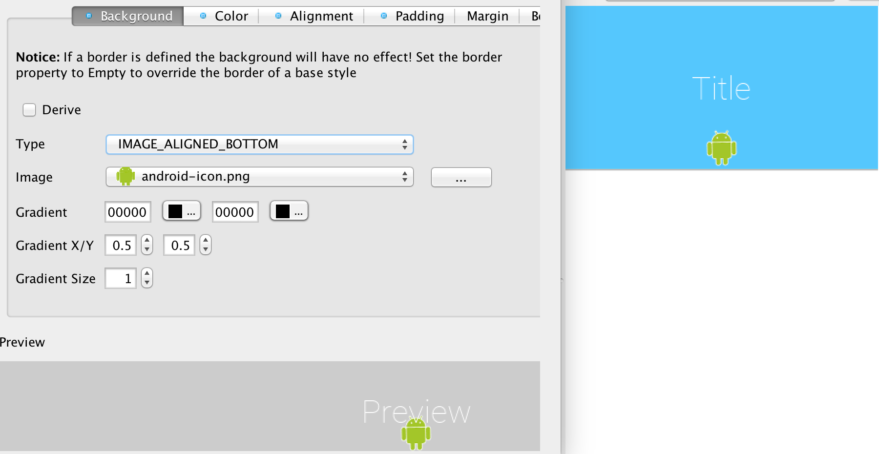 IMAGE_ALIGNED_BOTTOM places the image centered at the bottom part of the component