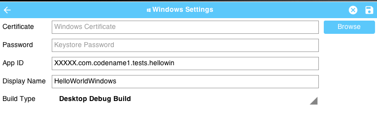 Desktop Debug Build Selected