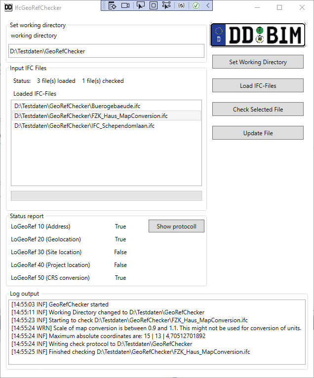 GUI before import an IFC-file