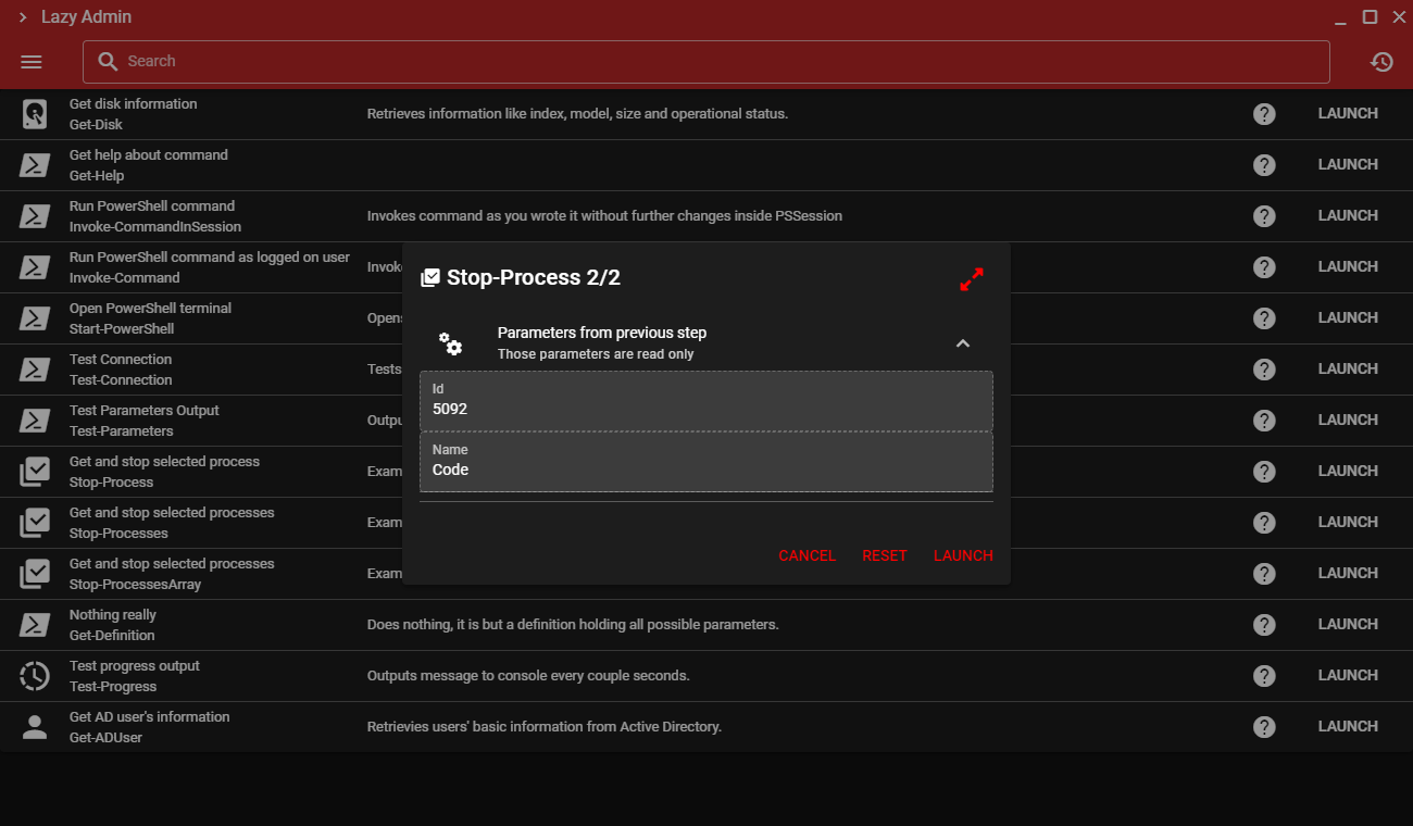 Lazy Admin Workflows Page Screenshot