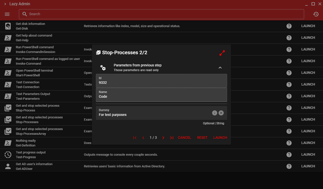 Lazy Admin Workflows Page Screenshot