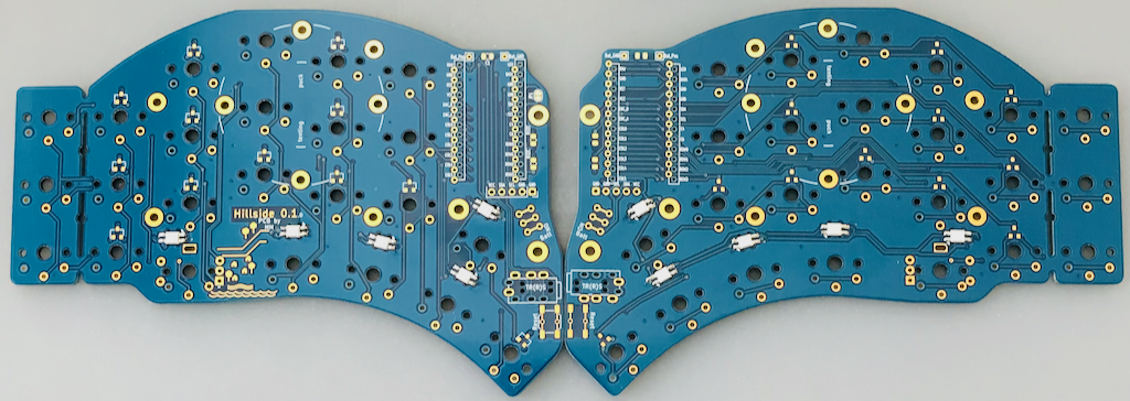 Left and right boards with LEDs on top side