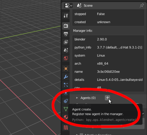 Scene - BlendNet Addon Manager Agents UI
