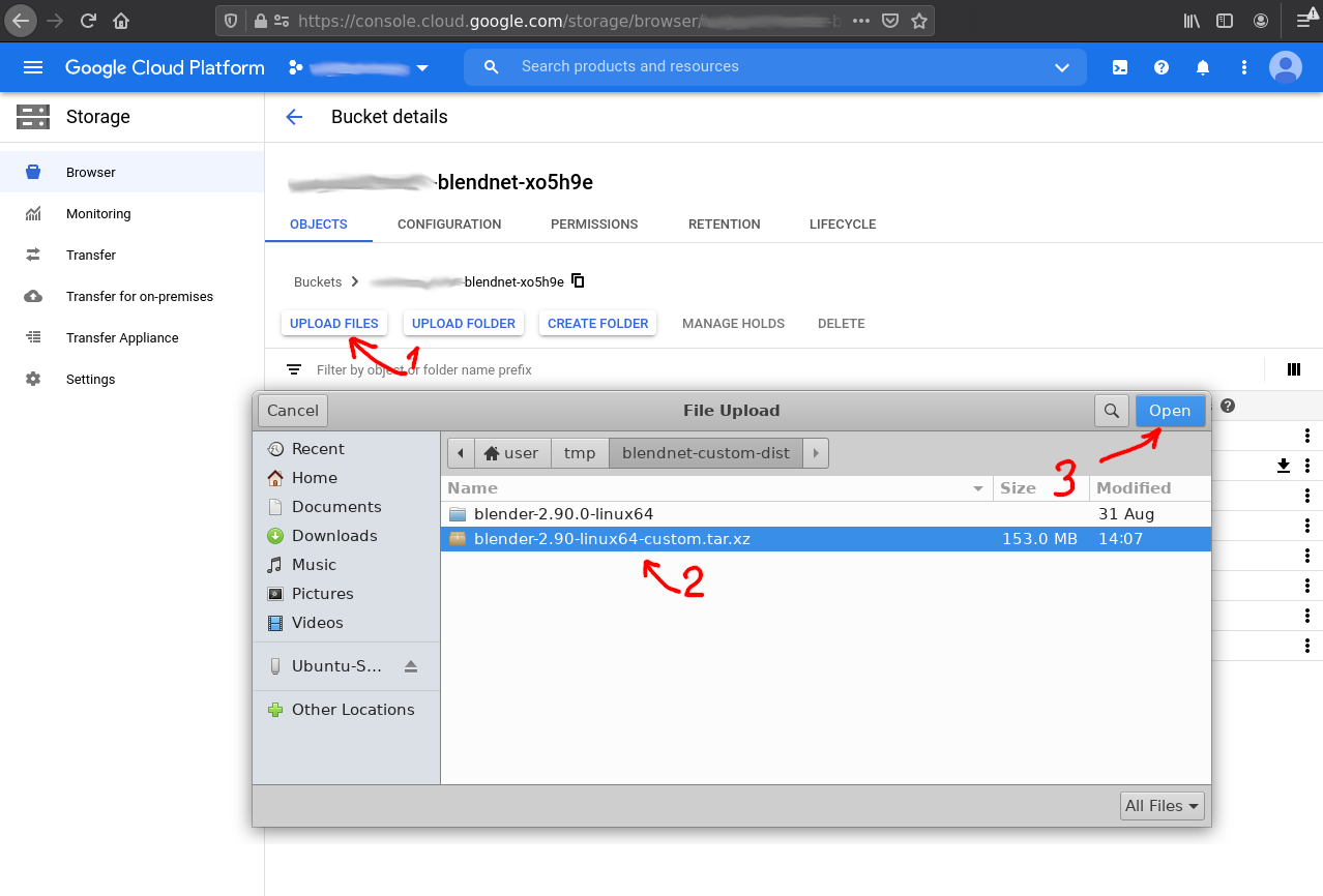 GCP - BlendNet bucket file upload